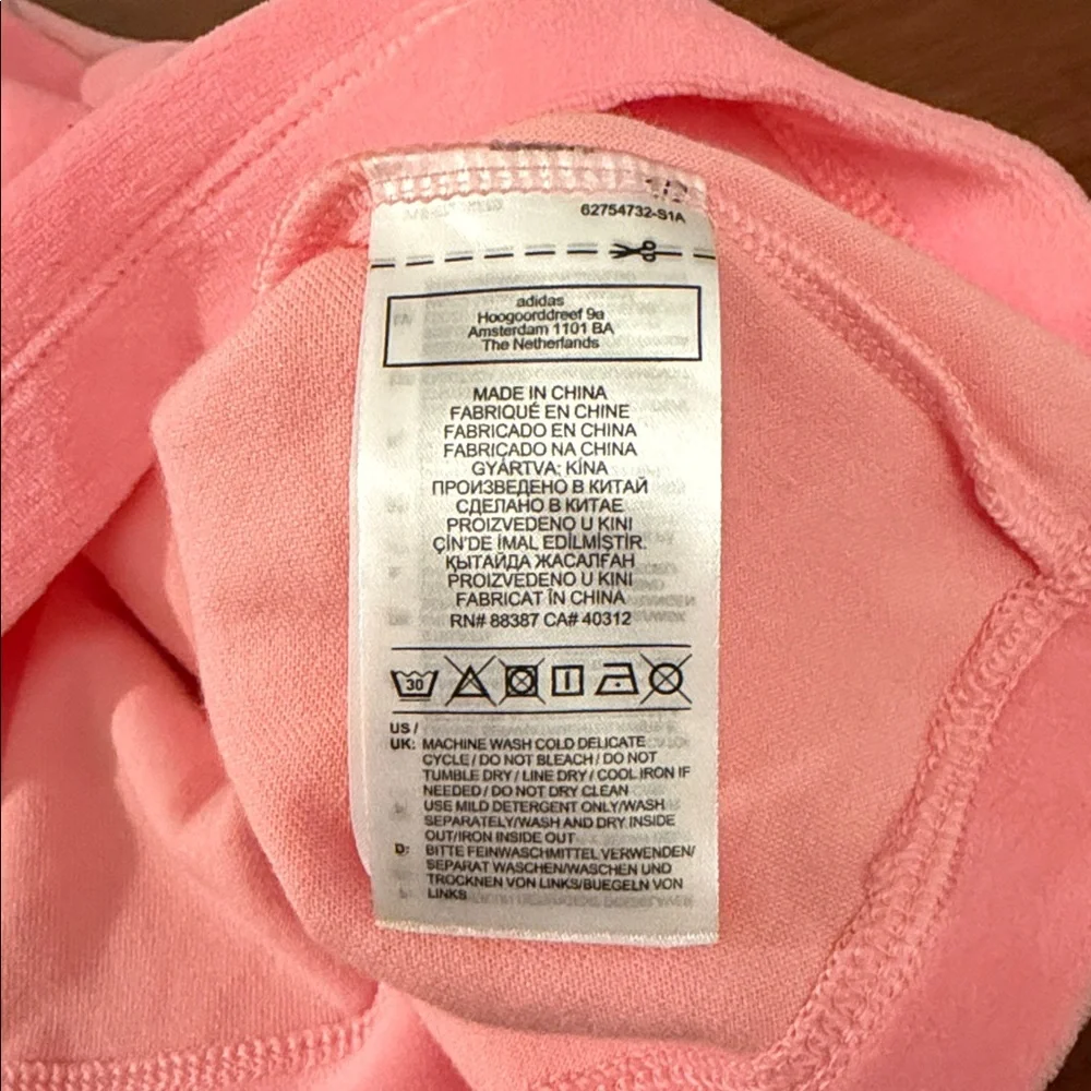 adidas Ladies Relaxed Risqué velour off the shoulder sweatshirt-Vibrant pink - Picture 12 of 14